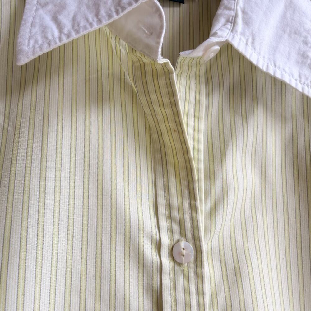 Vintage Light Green Striped Button Down Size Small
